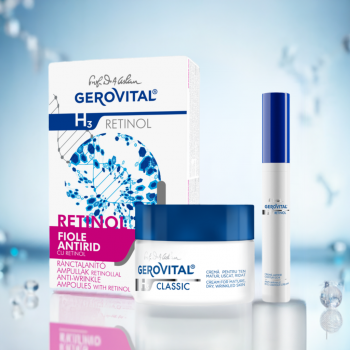 Set Cadou Anti-mbătrnire Ten Gerovital H3 Classic Retinol: Fiole Antirid Cu Retinol, Cremă Pentru Ten Matur, Uscat, Ridat și Cremă Antirid Contur Ochi