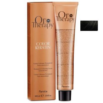 Vopsea Demi-permanenta Fanola Oro Therapy Color Keratin Oro Puro with Gold&Argan Oil, 5.1 Castaniu Cenusiu Deschis, 100 ml