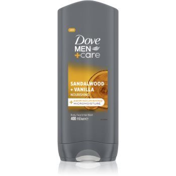 Dove Men+Care Sandalwood&Vanilla gel de duș 3 in 1