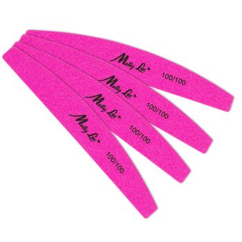 Set 10 Bucati Pila Unghii Slim Semiluna Molly Lac 100/100- Neon Pink - SLM-8374