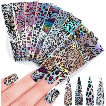 Set 16 folii de transfer Leopard 20x4cm. FT-GGR26 - Everin