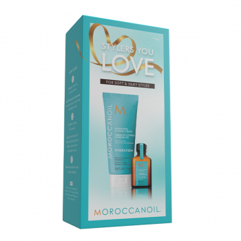 Set pentru hidratare Moroccanoil Stylers You Love Soft & Silky Styles 75ml+15ml