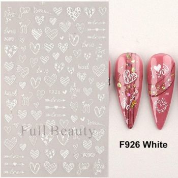 Sticker decor unghii F926 Alb - F926 - Everin