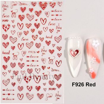 Sticker decor unghii F926 Rosu - F926 - Everin