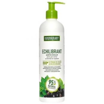 Sampon Micelar Echilibrant cu extracte de frunze de coacăză și melisă organice Cosmeplant, 400 ml