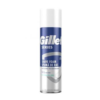 SHORT LIFE - Spuma de Ras cu Efect Revitalizant, cu Ceai Verde - Gillette Shave Foam Revitalizing with Green Tea, 250 ml