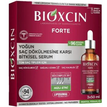 Tratament Bioxcin, ser forte anti-cadere a parului, 3x50 ml