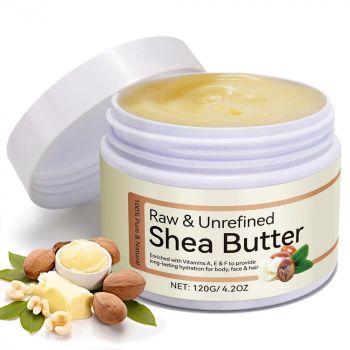 Unt de Shea Premium 100% Pur Natural, Raw si Nerafinat pentru Fata, Corp sau Par, 120 g