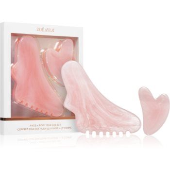 Zoë Ayla Face & Body Gua Sha Set accesoriu de masaj pentru fata si corp