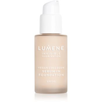 Lumene Invisible Illumination Vegan Collagen Serum in Foundation make-up cu textura usoara cu efect de nutritiv