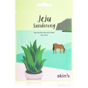 Skin79 Jeju Sandorong Jeju Aloe mască textilă calmantă cu efect de hidratare