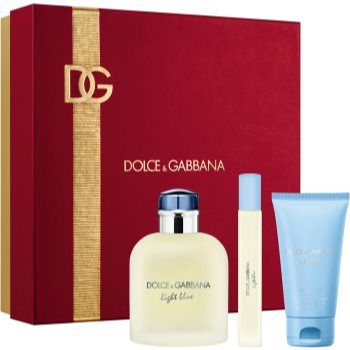 Dolce&Gabbana Light Blue Pour Homme EDT Trio Gift Set set cadou pentru bărbați