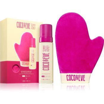 Coco & Eve Sunny Honey Ultimate Glow Kit spumă auto-bronzantă cu mănușă aplicatoare