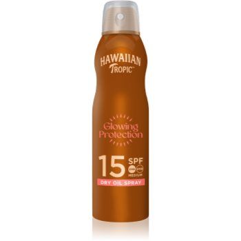 Hawaiian Tropic Glowing Protection Dry Oil Spray spray protector pentru plajă SPF 15