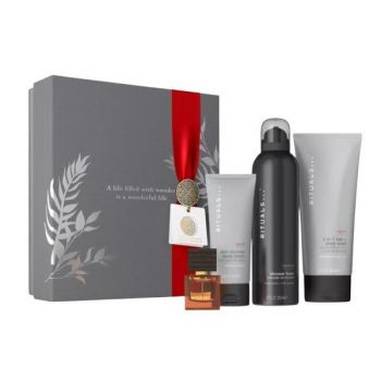 Set cadou Rituals mediu Homme, Apa de parfum L'Essentiel 15 ml, Gel de dus spuma Homme 200 ml, Sampon si gel de dus 2 in 1 Sport 200 ml, Lotiune de corp antiuscare Sport 70 ml