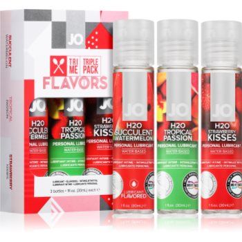 System JO Tri-Me Triple Pack Flavors set de geluri lubrifiante