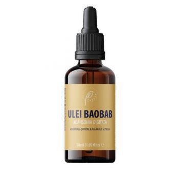 Ulei Baobab 100% Pur, Presat la Rece, Organic – Hidratare Piele și Păr, Elasticitate și Protecție, Perevo, 50 ml