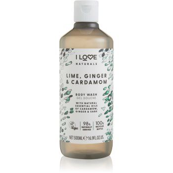 I Love Naturals Lime, Ginger & Cardamom gel de duș I Love Naturals Lime, Ginger & Cardamom gel de duș