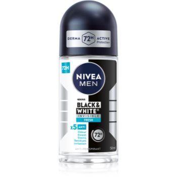 Nivea Men Invisible Black & White deodorant roll-on antiperspirant pentru barbati