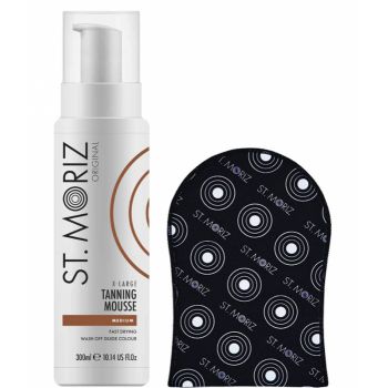 Set pentru autobronzare profesionala ST MORIZ cu Spuma Medium XL si Manusa